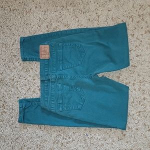 True Religion Halle style teal jeans waist size 27
